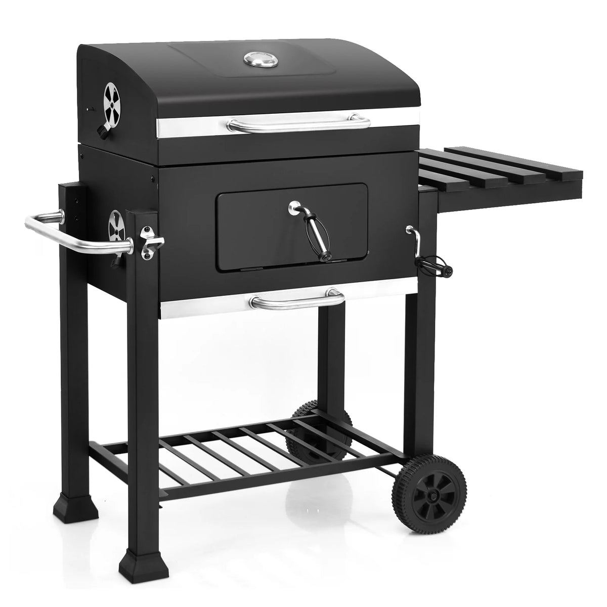 Portable Charcoal Grill with Wheels & Side Table D520