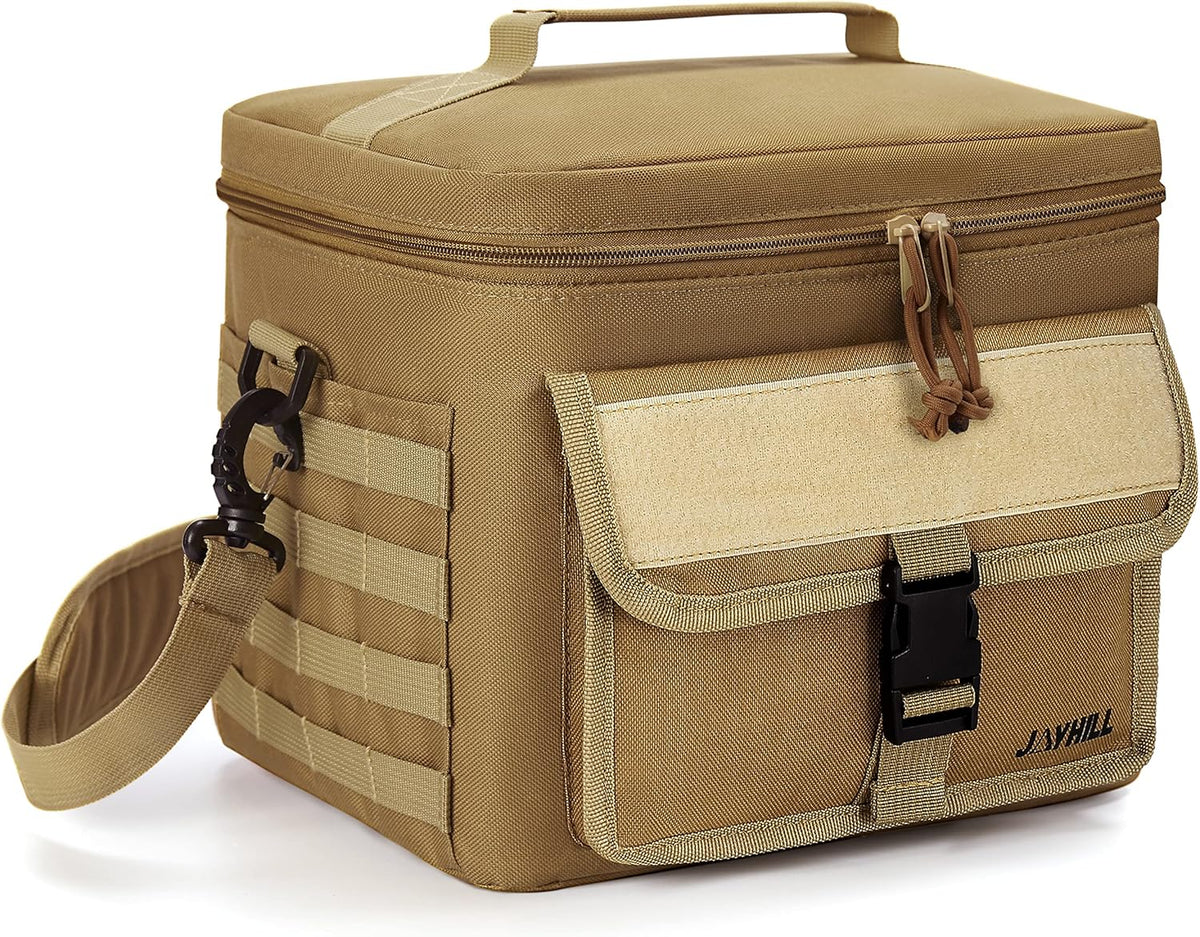 Black Insulated Tactical Lunch Bag with Shoulder Strap H127508