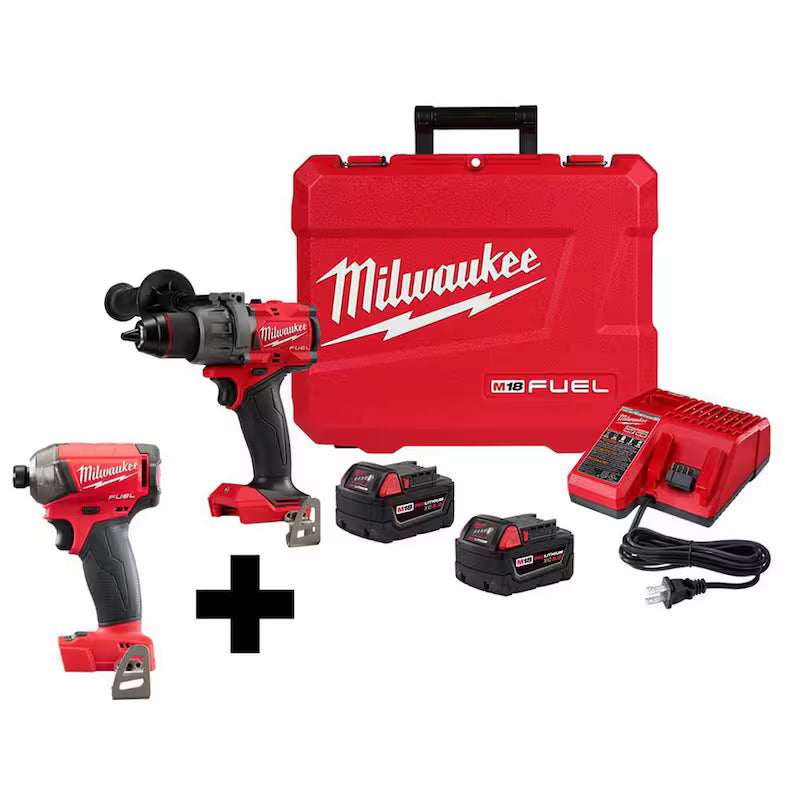 18-Volt Lithium-Ion Brushless Cordless Hammer Drill Driver Kit and Impact Driver E765