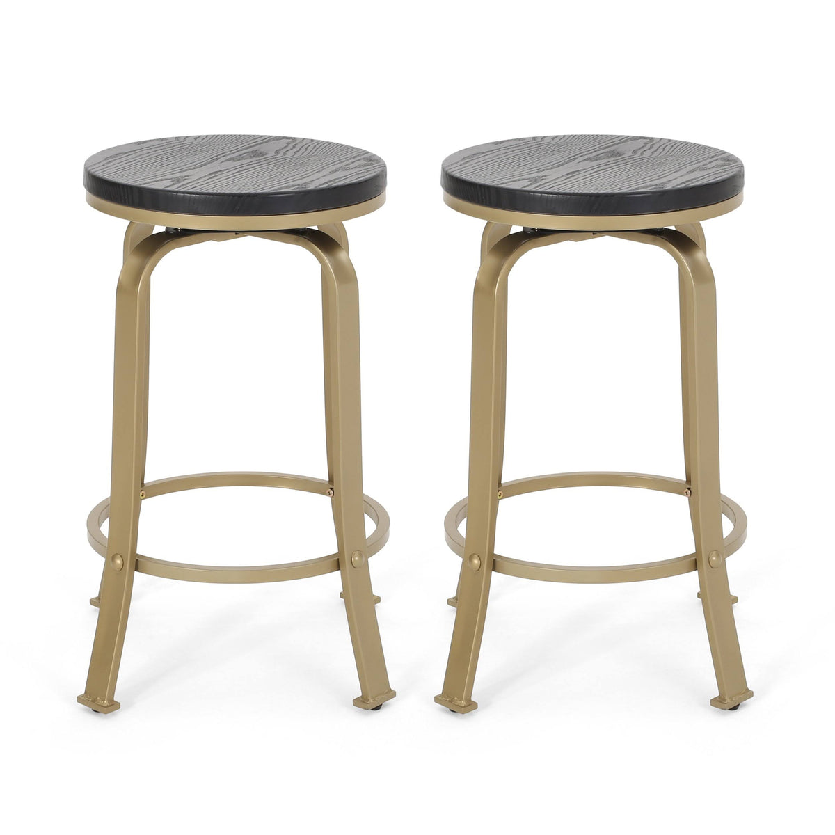 Black Swiveling Counter Stool Set of 2 Z1744
