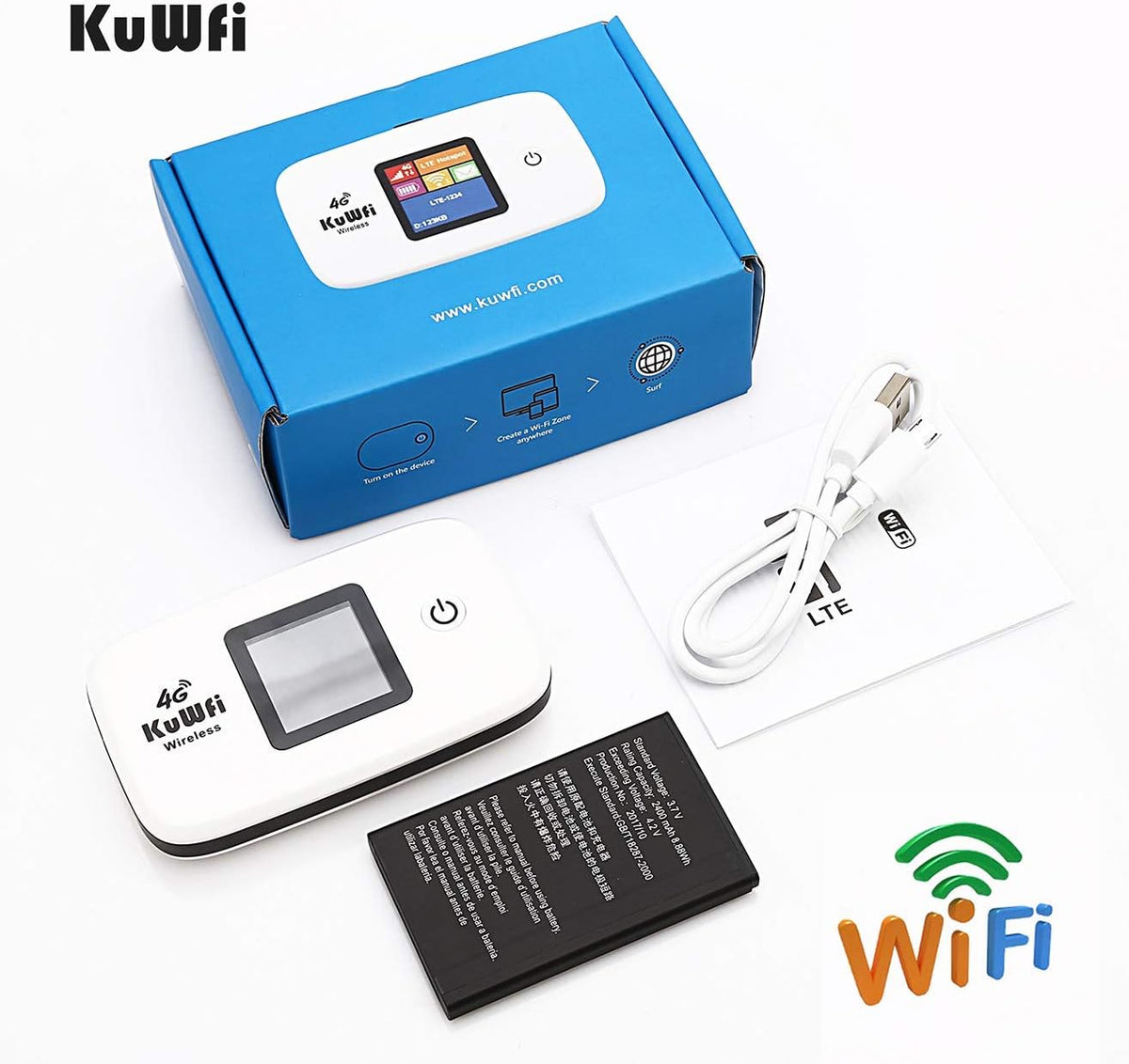 4G LTE Mobile WiFi Hotspot Unlocked Wireless Router with SIM Card Slot, Pack of 2 W27542