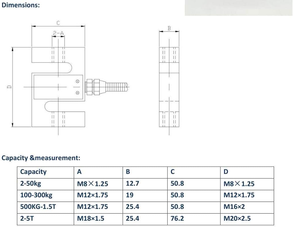 S-type Load Cell Sensor with Cable 3T T966750