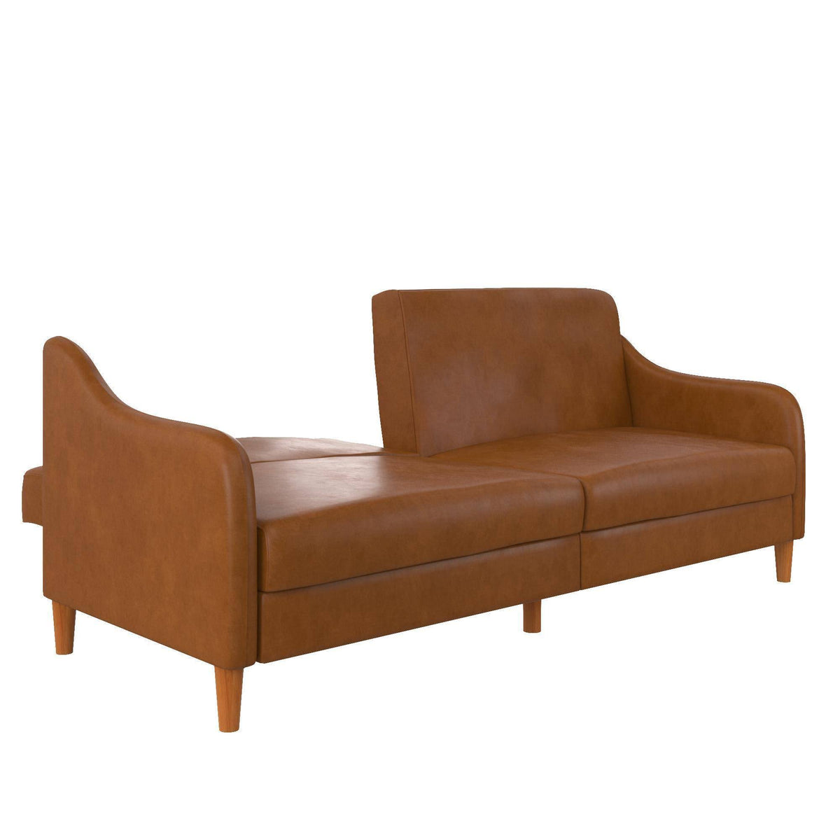Camel Faux Leather Futon Z8401