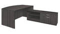 71 in. Hi-Low Bow Front L Desk Shell Ash Grey R216680