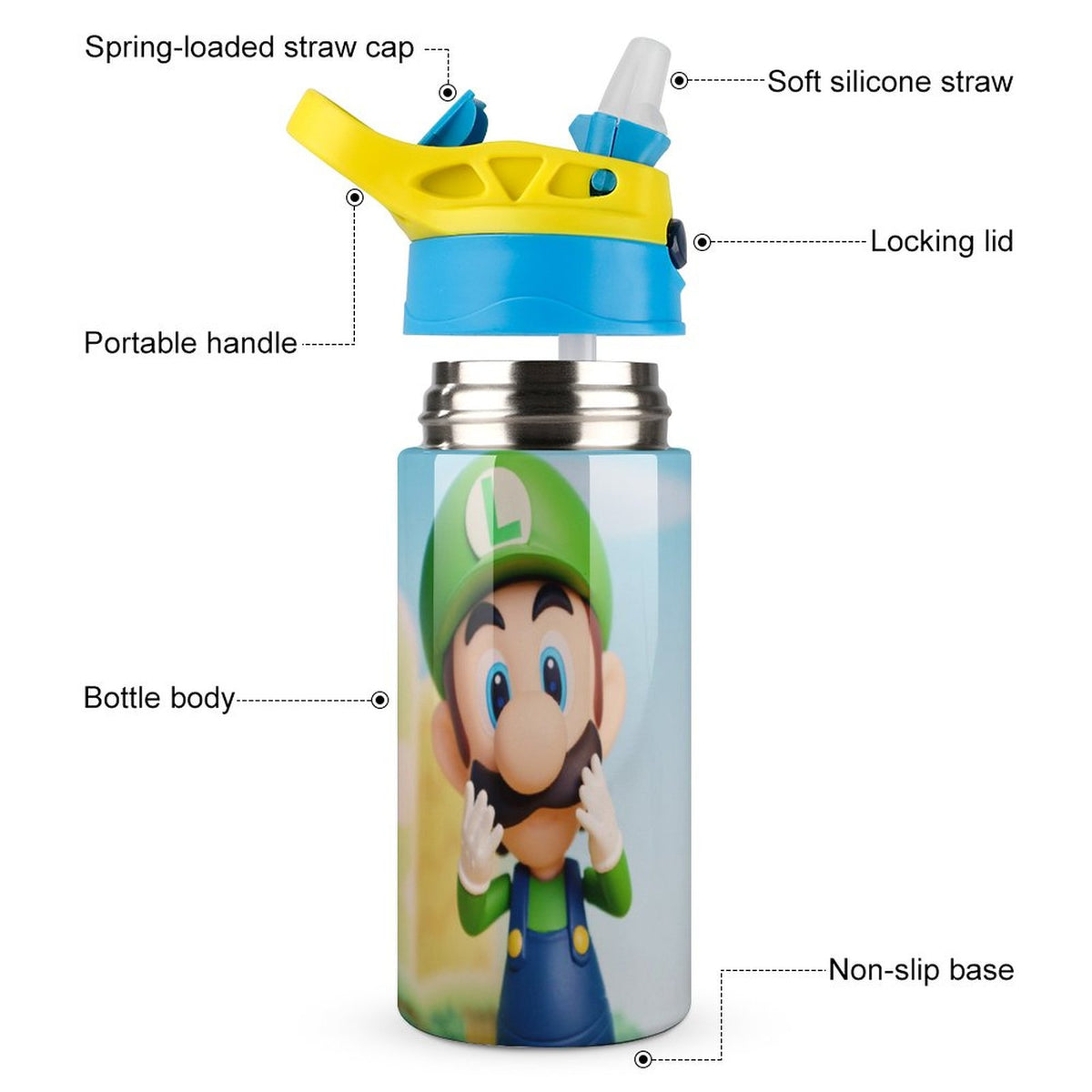 Insulated Stainless Steel Water Bottle With Straw N36095