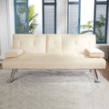 65" Upholstered Folding Futon Sofa Bed Convertible Couch L2263