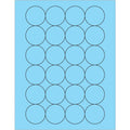 Fluorescent Pastel Blue Circle Laser Labels O41098