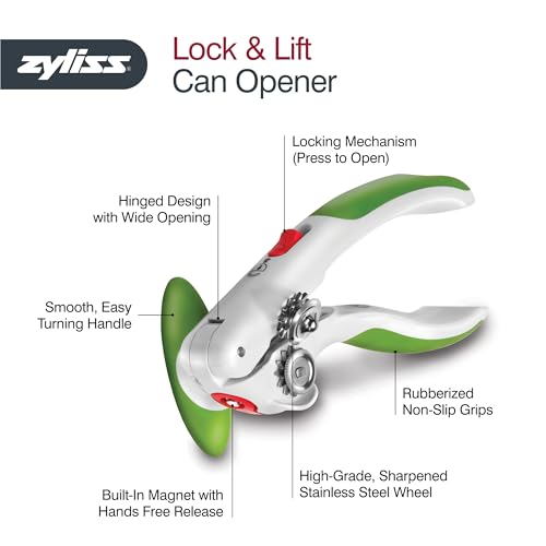 Red Manual Can Opener With Lid Lifter Magnet F364
