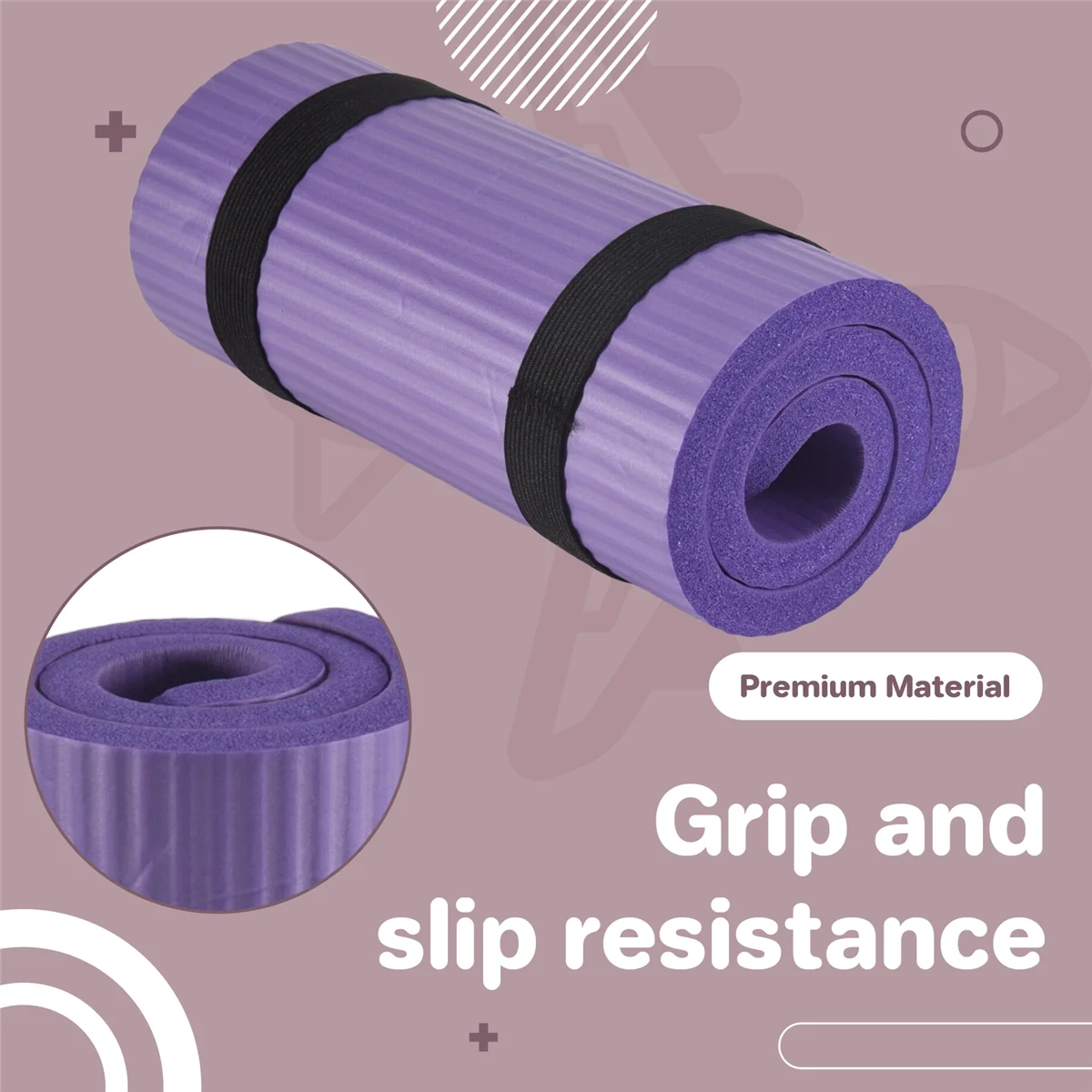 15MM Thick Yoga Mat Knee Elbow Pad Mats for Exercise Pilates O56797