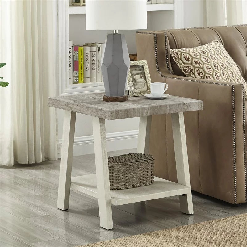 Contemporary Wood End Table Set of 2 B3414