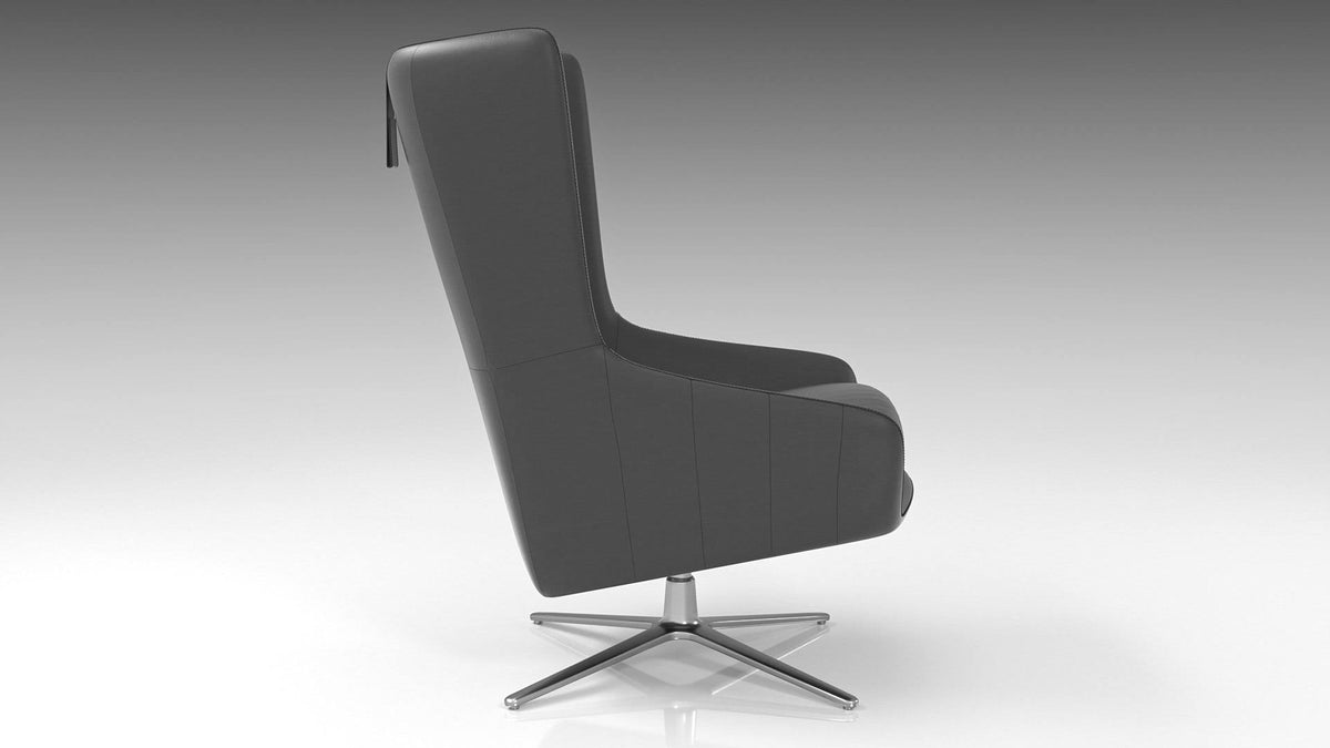 Accent Chair Light Gray Eco Leather Q531