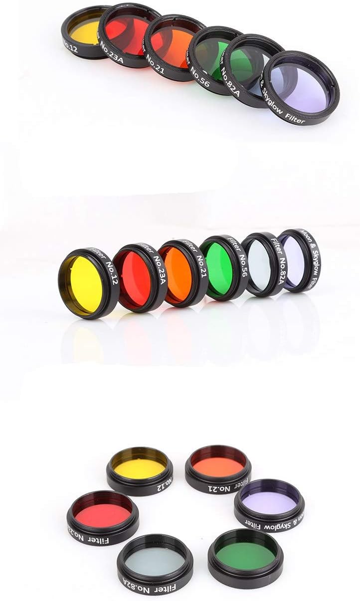 1.25 Inches 6 Color Telescope Moon Filter Set with Metal Case Z90176