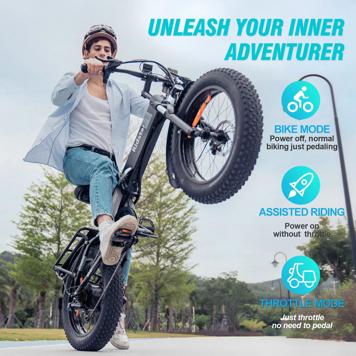 750W 48V 14AH Removable Battery 20" x 4.0 Fat Tire 7-Speed Electric Bike Q978