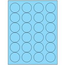 Fluorescent Pastel Blue Circle Laser Labels O41098