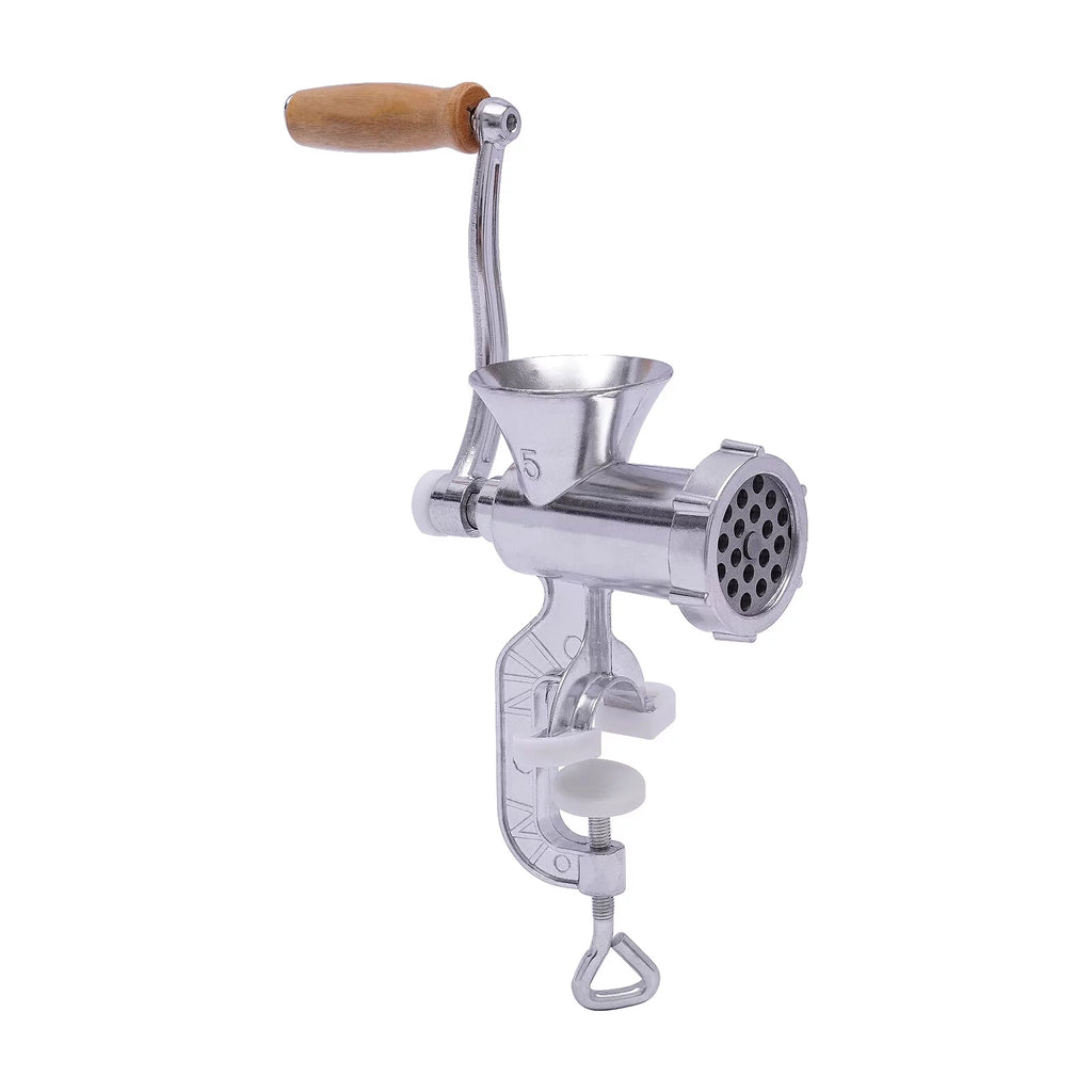 Manual Meat Grinder Aluminum Alloy Food Mincer Sausage Filler Hand Crank Meat Mincer Mixer with Tabletop Clamp D231