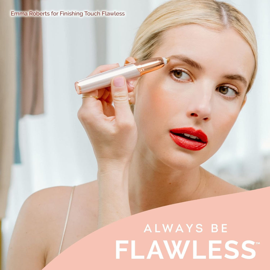 White Electric Eyebrow Hair Remover Razor with LED Light P5948