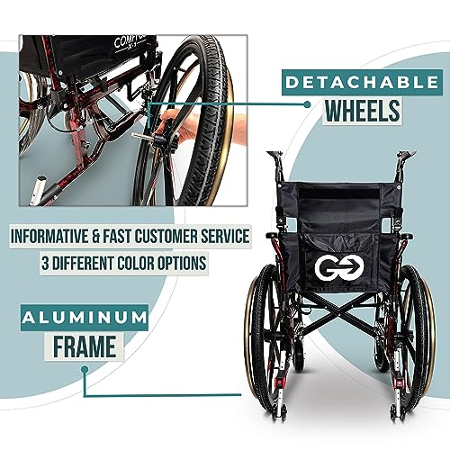 Black Self Propelled Wheelchair 17.5" Seat Width M709