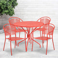 Round Patio Table Set with 4 Round Back Chairs L3117