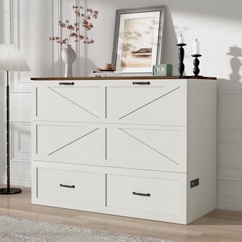 Full Size Black Wood Murphy Chest Bed with Drawer H1762