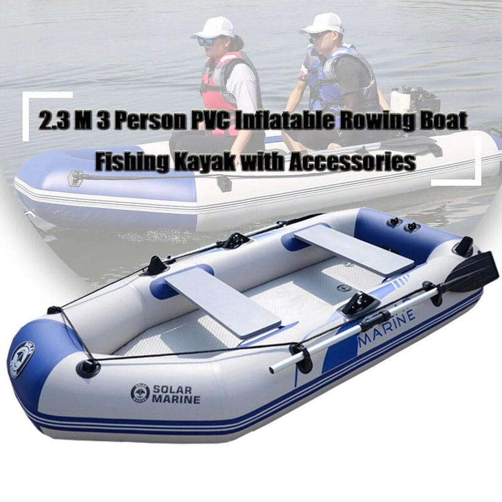 2.3m PVC Inflatable Rowing Boat with Oars and Pump C840
