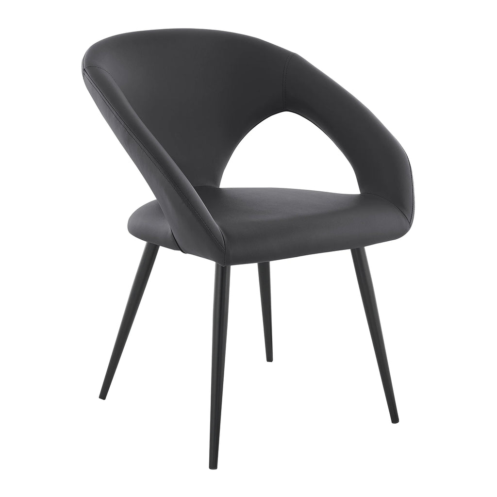 Gray/Black Metal Dining Chair Set of 2 E76246