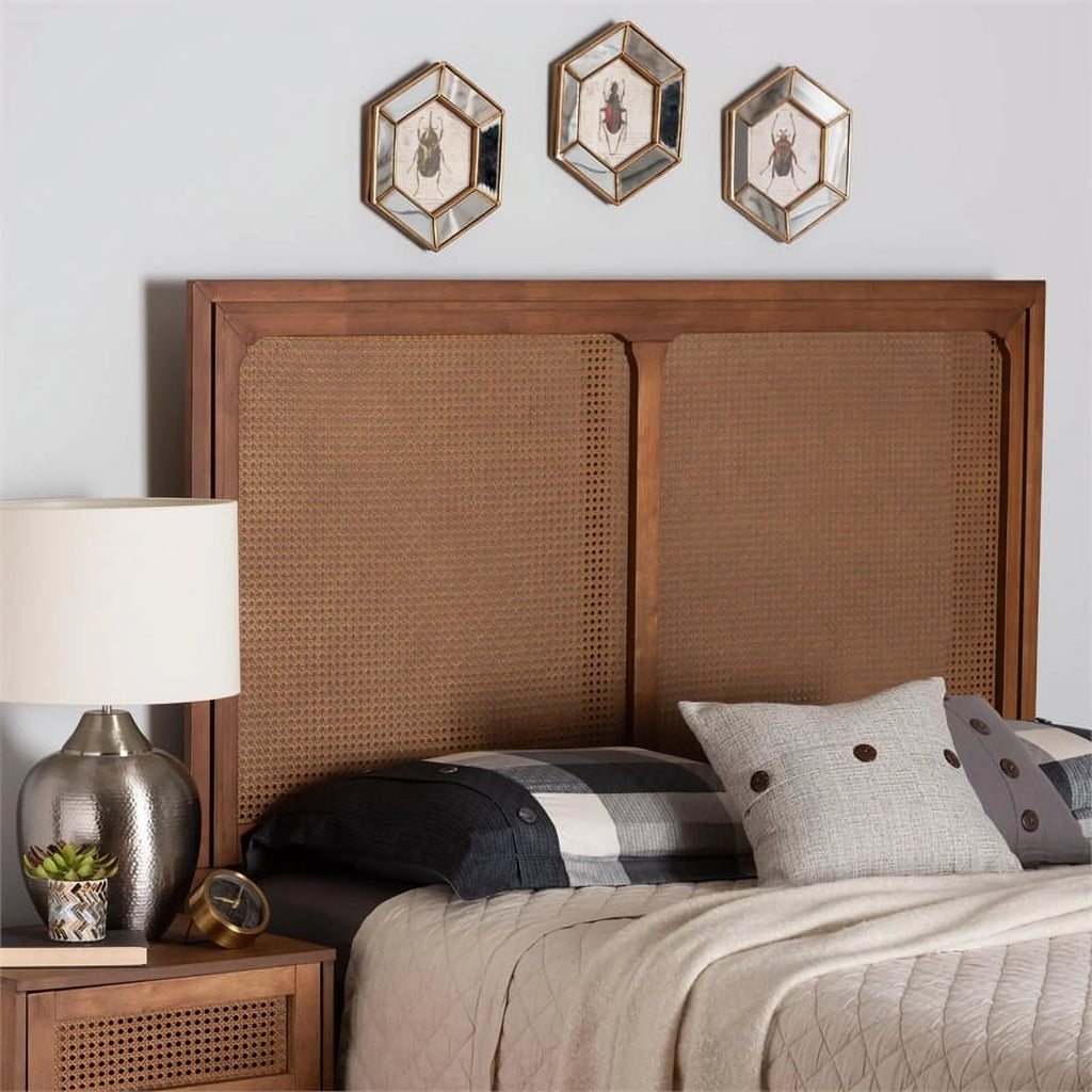 Wood & Rattan King Size Headboard L425561