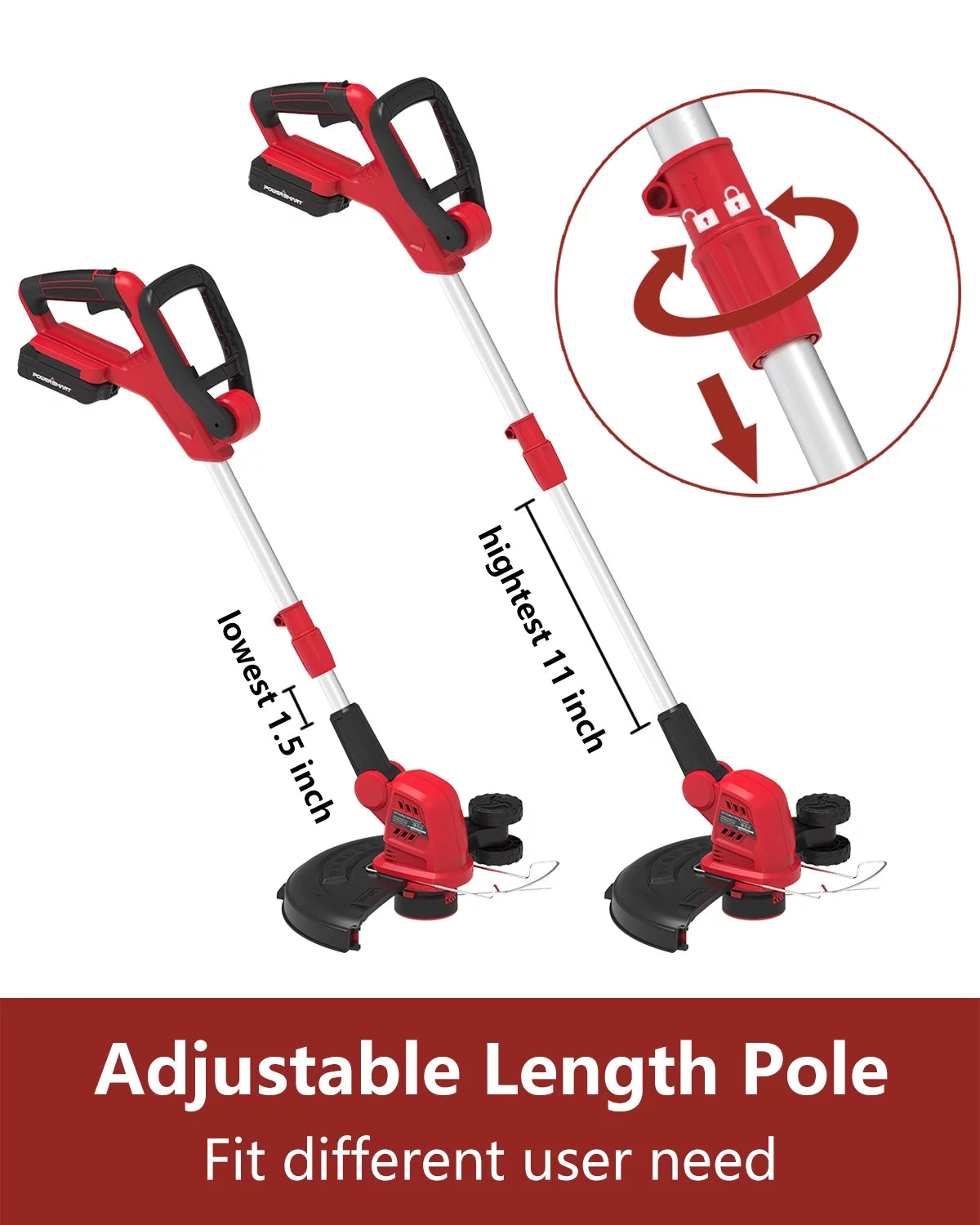 20V 12-inch Cordless String Trimmer with 2 Ah Battery and Charger V165484
