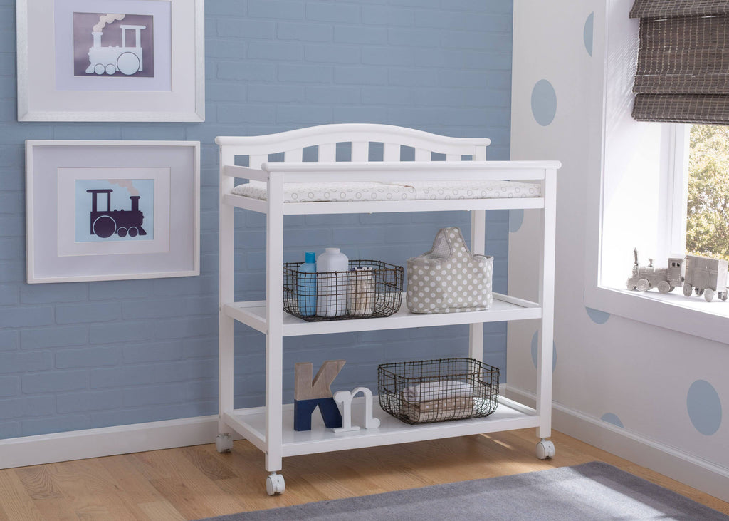 White Changing Table with Casters S73592