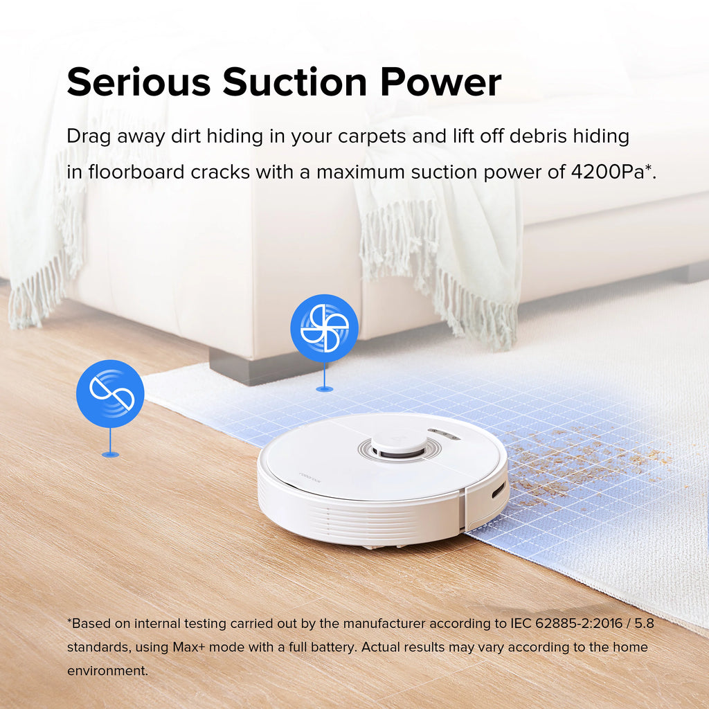 Robot Vacuum Cleaner with Auto-Empty Dock, 4200Pa Suction, White J3004