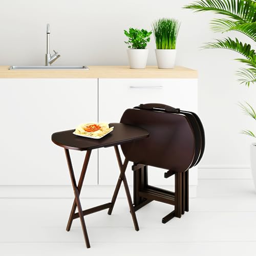 2-Piece Lacquered Wooden Snack Table Set G2495