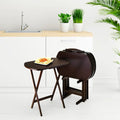 2-Piece Lacquered Wooden Snack Table Set G2495