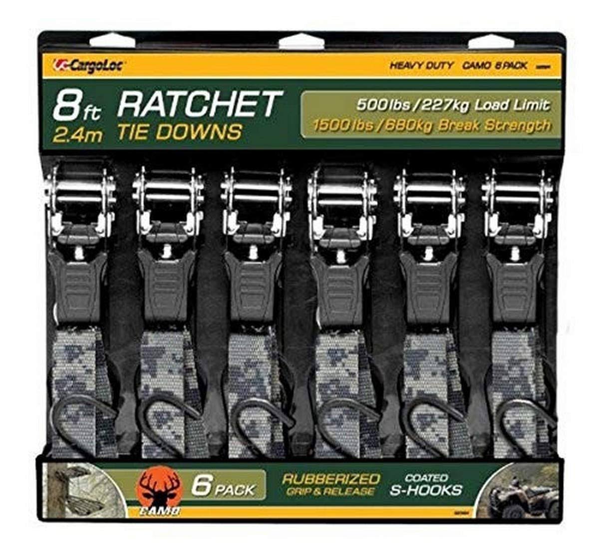 Camo Ratchet Tie-Downs 6 Pk F92073