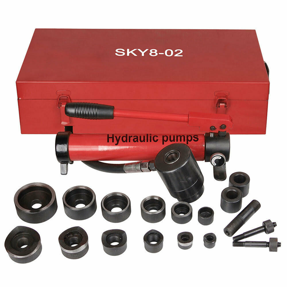 10 Ton 6 Die Hydraulic Knockout Punch Tool Kit with Case T64637