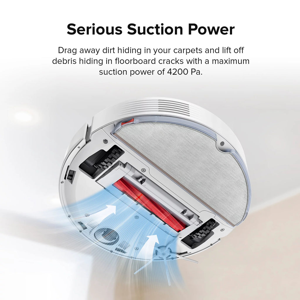 Robot Vacuum Cleaner with Auto-Empty Dock, 4200Pa Suction, White J3004