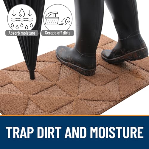 Non-Slip Absorbent Washable Door Mat (59x36 inches, Black) E6219