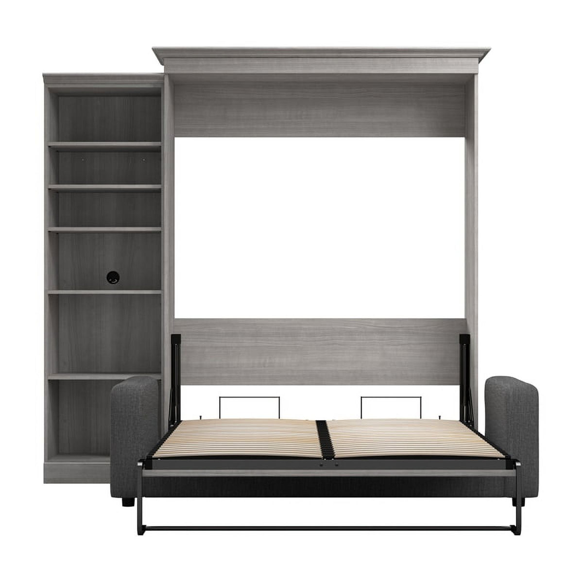 Gray Queen Murphy Bed with Sofa V84321
