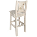Counter Height Back Barstool with Laser Engraved Wolf Design M2238