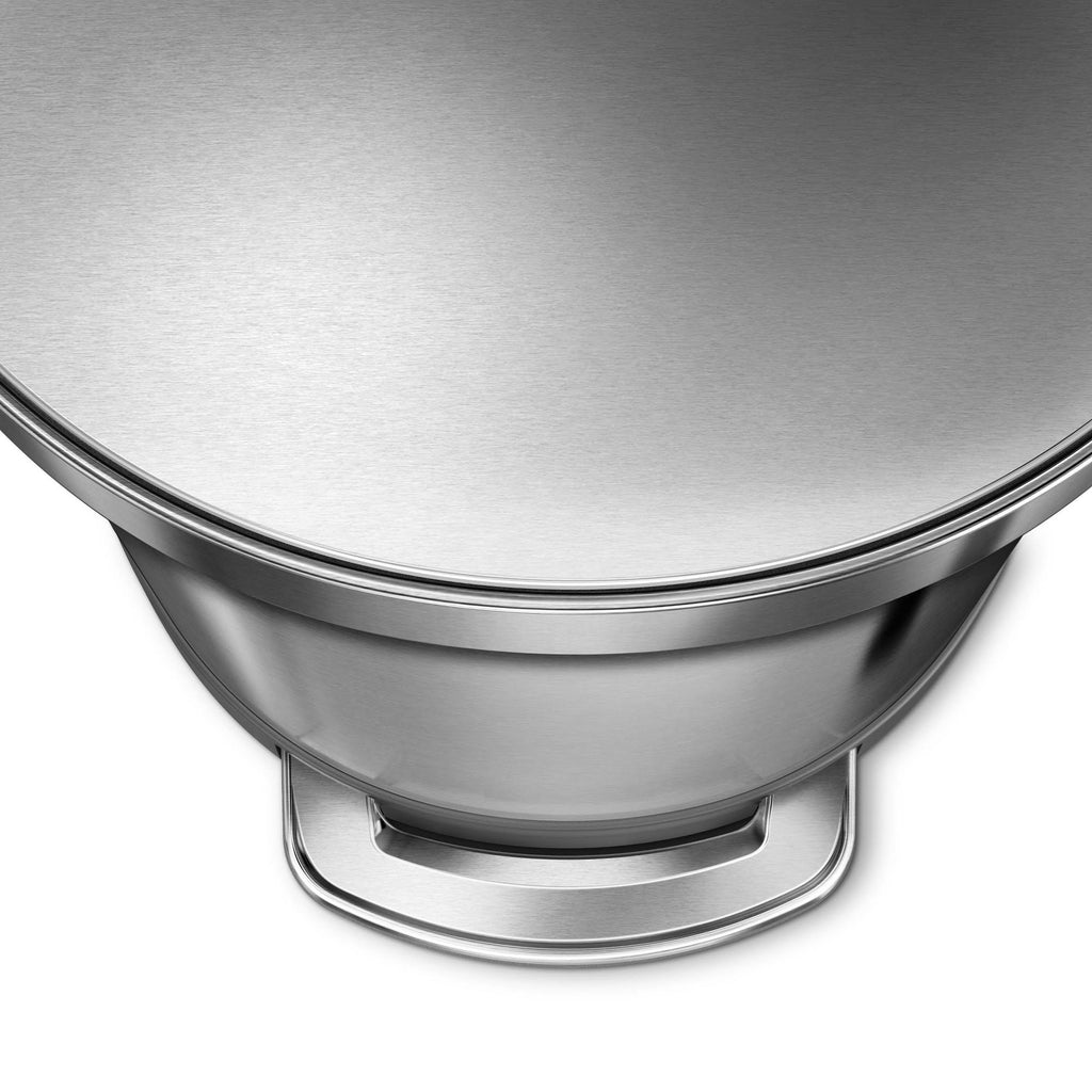 45L Semi-Round Step Trash Can Silver V223345