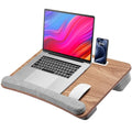Brown Lap Desk with Cushion and Extra Storage Pocket W388498