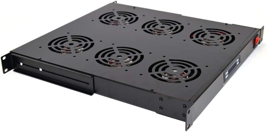 6 Cooling Fans for 19'' Server Cabinet/Rack with Thermostat Gauge S1804