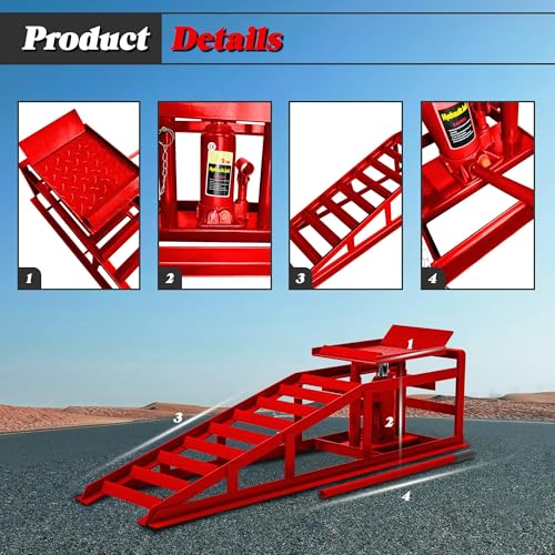 Hydraulic Car Ramps 5T 10000lbs Low Profile Vehicle Ramps N2085