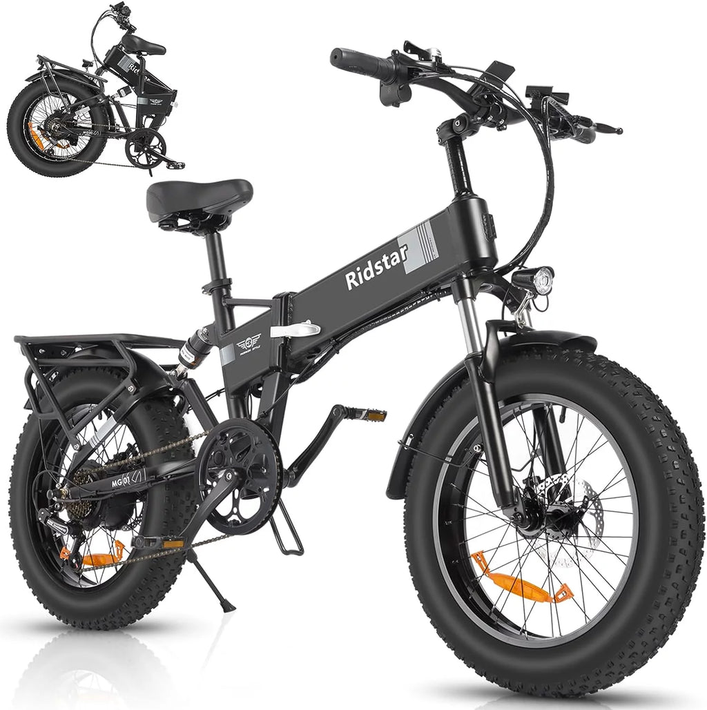 750W 48V 14AH Removable Battery 20" x 4.0 Fat Tire 7-Speed Electric Bike Q978