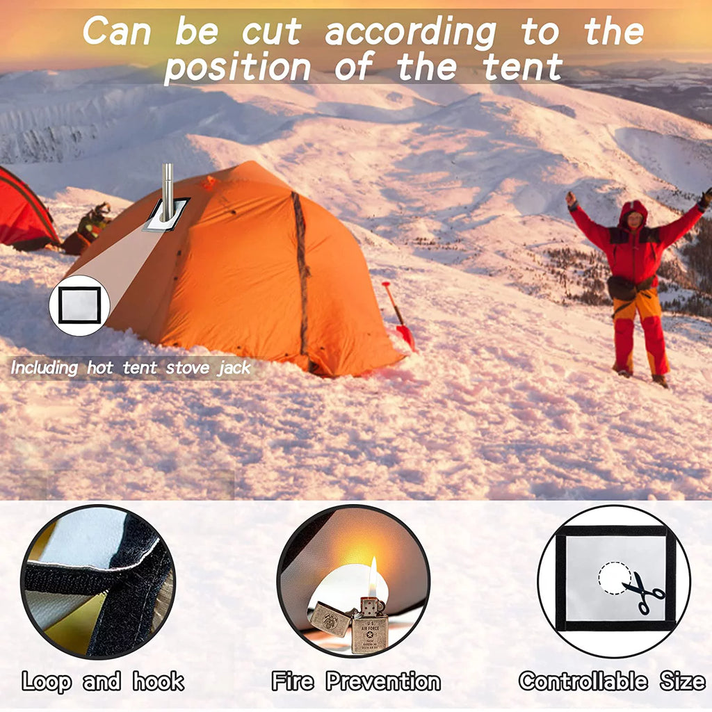 Black Portable Steel Camping Stove with Pipe Y276976