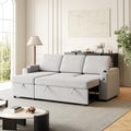Black Sleeper Sectional Sofa with Pull Out Bed and Storage Chaise R122