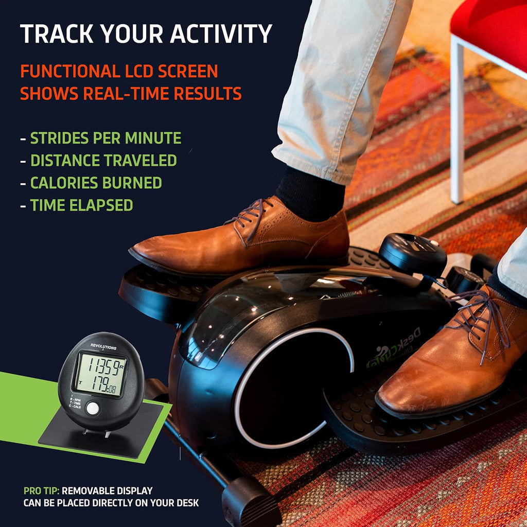 Black Compact Under Desk Elliptical Machine X28799