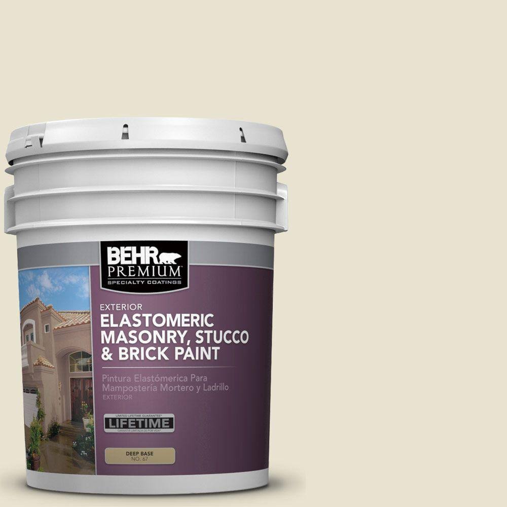 5 gal. Eggshell White Elastomeric Masonry Exterior Paint F414493