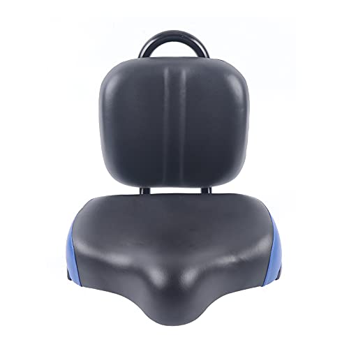 Backrest Saddle Bike Seat with Backrest, 11.5" x 9.5" Universal Bicycle Saddle Seat with Back Support, Faux Leather Foam Cycling Seat Cushion E598826