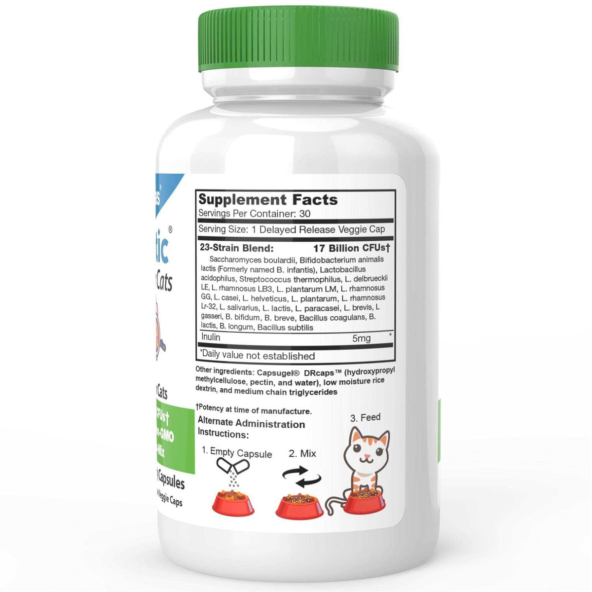 Probiotics Powder for Cats with Saccharomyces Boulardii Lactobacillus Acidophilus W9173