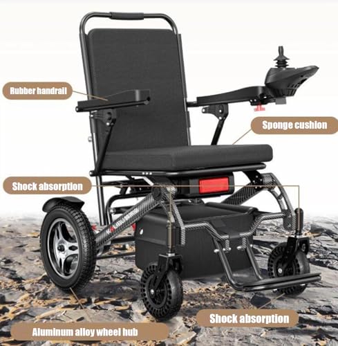 Silver Foldable Electric Wheelchair 300lbs 12.4 mi Cruise Range R461