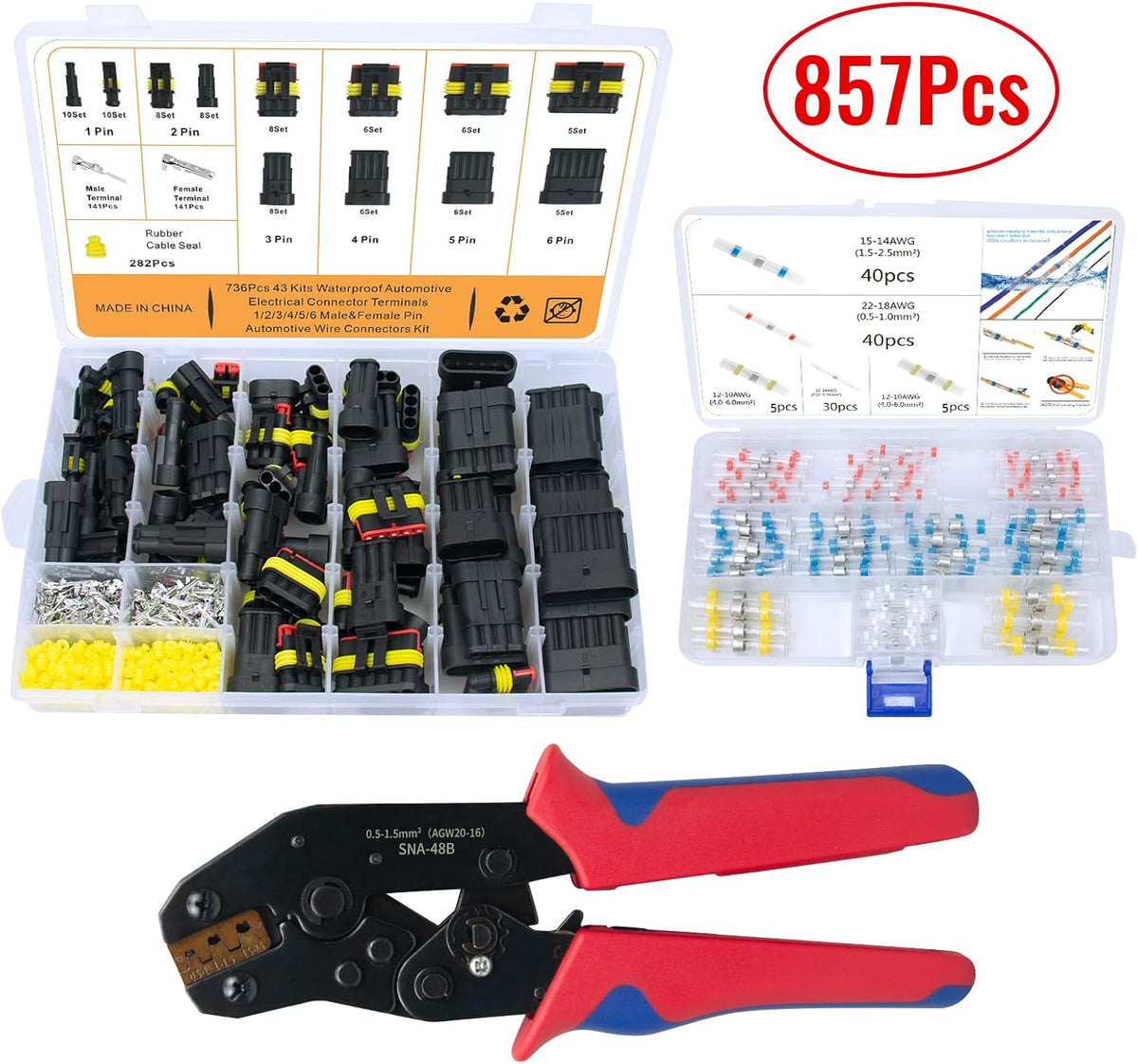 857Pcs Automotive Electrical Connector Tool Kit X3399